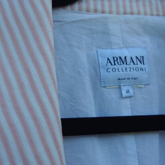 Armani Collezioni Pink Striped Blazer - Size 12 - Picture 3 of 6